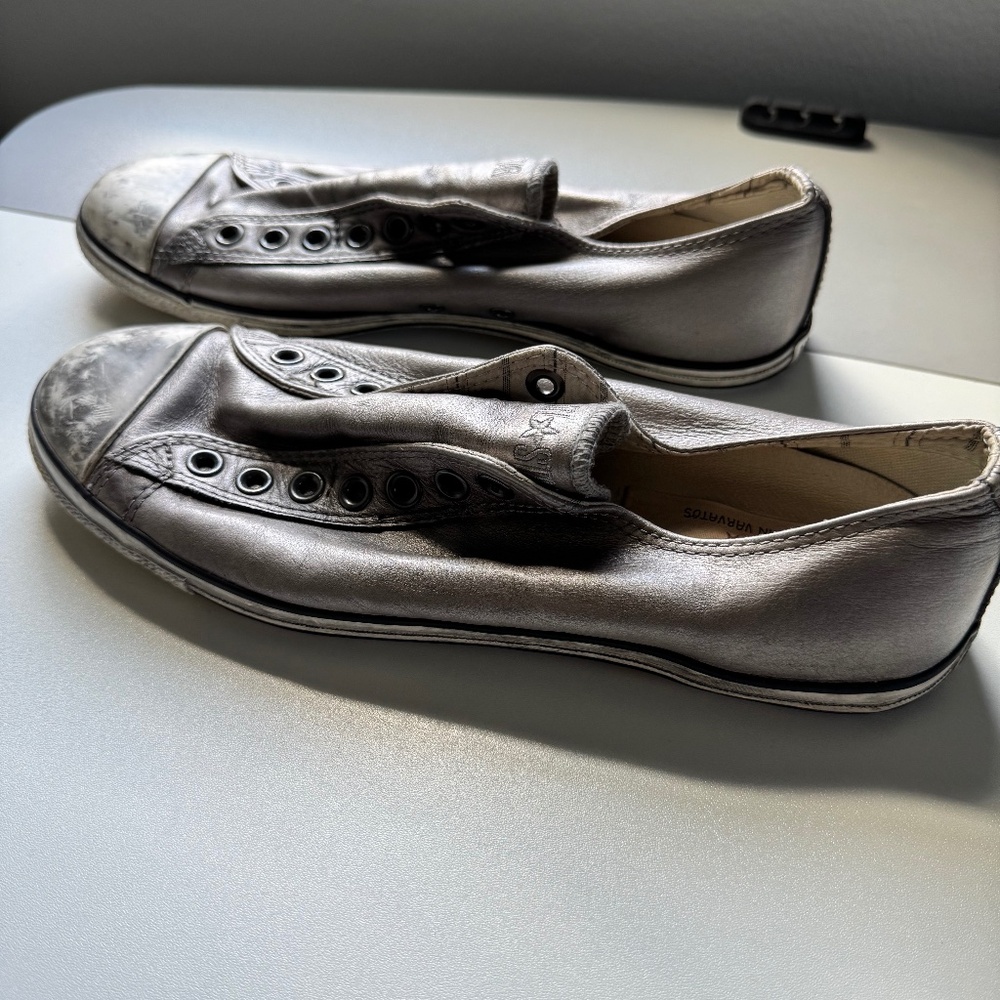 RARE Converse Chuck Taylor low top by John Varvatos in Silver Leather